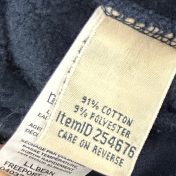 0140 L.L.Bean Men Sweater Adult Size Med tall Navy Blue Outdoors 3/4  Zip Casual - Picture 7 of 9